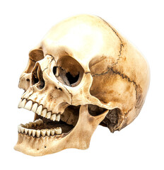 Exploring human anatomy skull discovery science lab educational content isolated on transparent background
