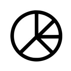 Obraz premium Minimal Black Line Pie Chart Icon for Analytics and Statistics