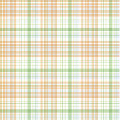 Soft Green and Orange Plaid Seamless Pattern