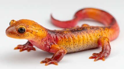 Obraz premium Orange red salamander close up