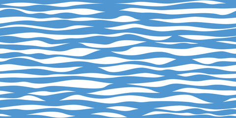 Seamless pattern, wavy lines, sea waves stylization, vector background