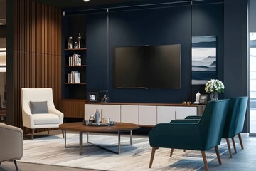 Stylish cabinet mockup showcasing entertainment elements.