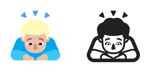 Person Bowing Blue Light