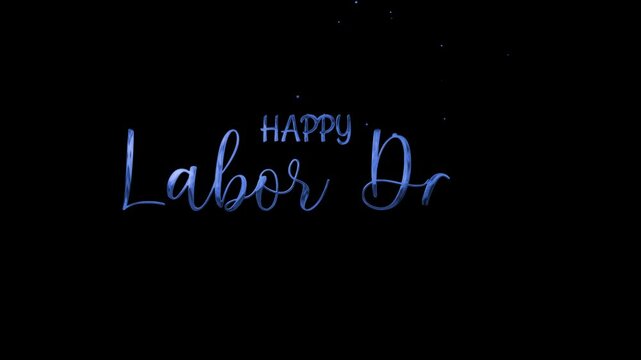 Happy Labor Day animated text graphic for celebration