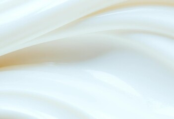Fototapeta premium Close-up of smooth, white cosmetic cream texture, skincare cream, background