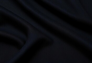 Deep black jersey knit, luxurious close-up texture showing subtle weave and sheen,  jersey knit texture,  texture