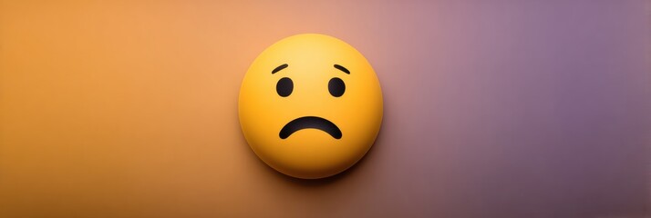 Fototapeta premium Sad Emoji Displayed on a Broken User Interface Background Symbolizes Feelings of Frustration and Disappointment in Modern Digital Experiences
