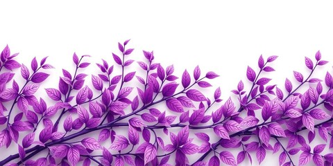 Intricate purple leaf branch pattern, seamless repeat, winter, elegant