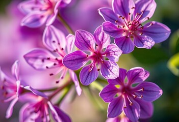 Intricate purple blossoms, vibrant hues, soft focus, macro detail,  nature,  flora