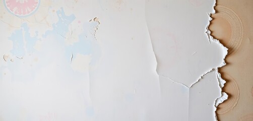 Removing old wallpaper, revealing wall texture,   improvement,  messy