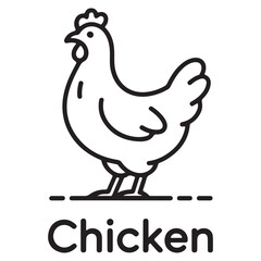 Vector illustration of farm poultry: a cartoon hen, chick, or rooster