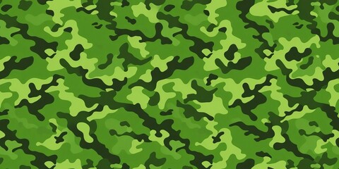 Seamless repeating military camouflage pattern in green tones,  green camo,  background