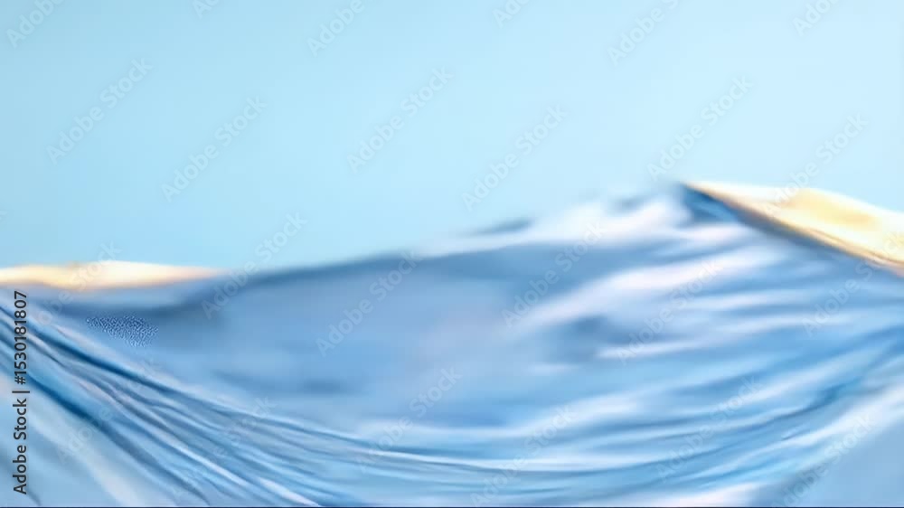 Poster abstract light blue silk fabric waves with smooth texture and elegant motion on a clean background f