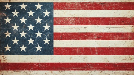Vintage Americana design with stars and stripes, nostalgic patriotic style