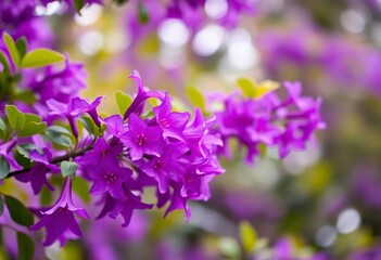 Vibrant purple jacaranda blossoms, soft focus background, aesthetic, natural
