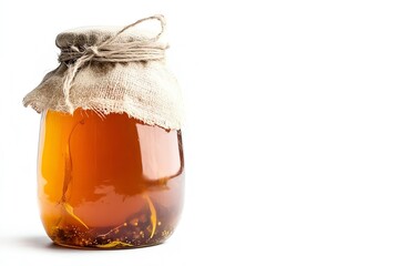 Honey Jar with Fabric Lid and Natural Twine