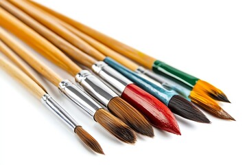 Fototapeta premium Fine Detail Paintbrushes with Colored Handles