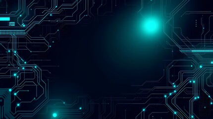 futuristic neon circuit board technology background