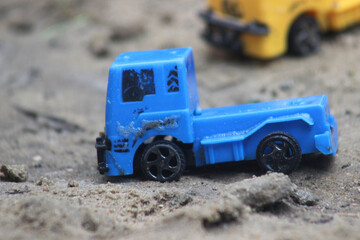 toy truck on the beach