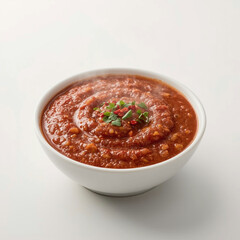 Tomato Sauce Delights: A steaming bowl of richly textured tomato sauce, garnished with fresh herbs, ready to tantalize your taste buds with its savory essence.