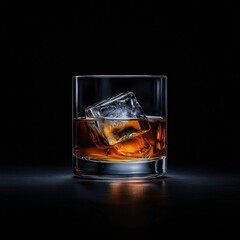 An Exquisite Glass of Whiskey on the Rocks Perfectly Isolated for Stunning Visual Impact