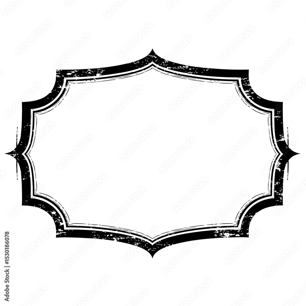 Poster a stark black rectangular frame with subtly rounded corners, isolated on white background