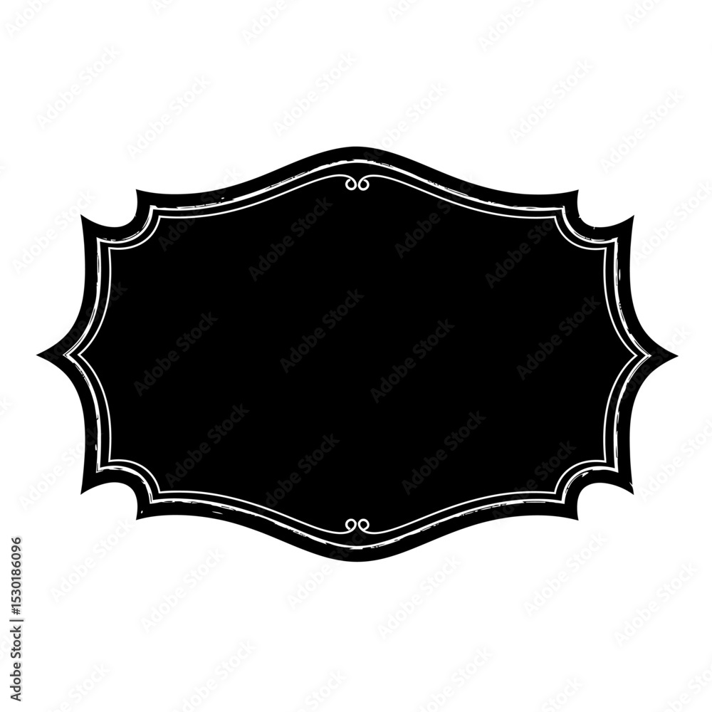 Poster a stark black frame with a distressed texture, isolated on white background, awaits a captivating im