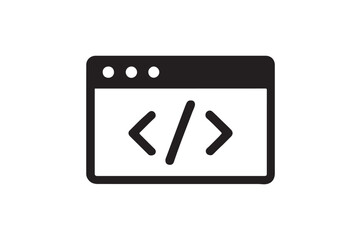 Web Code silhouette vector with white background