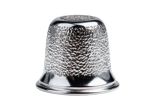 Silver Metal Thimble Isolated on White