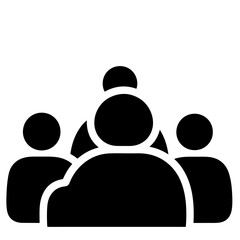 Black Group of People Icon, Vector Illustration, Simple Design
