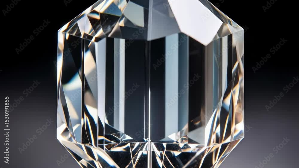Poster abstract geometric crystal sculpture with sharp angles creates optical illusions in studio setting r