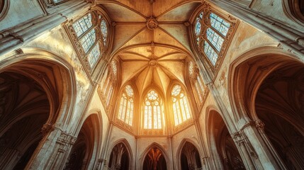 Fototapeta premium Majestic Gothic Cathedral Interior