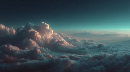 Ethereal cloudscape at night