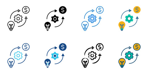 Method icon set multiple style collection 
