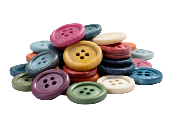 Pile of Colorful Sewing Buttons