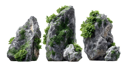 Mossy Rock Pedestal with Grass Texture png