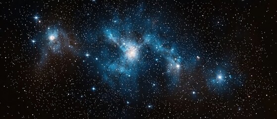 Cosmic nebulae, bright blue and dark space