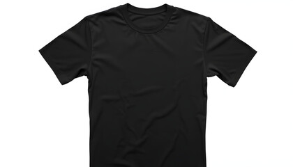 Solitary sleek black folded blank tee garment for creative design visualization, digital art. with white shades