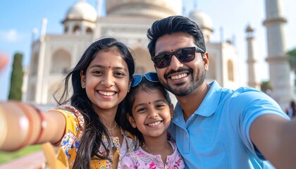 Family at Tourist Destinations, Happy Mood