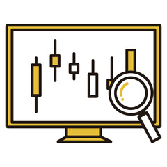 株のチャートを調べるイラスト