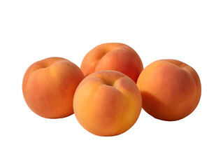 Ripe apricots isolated on transparent background.