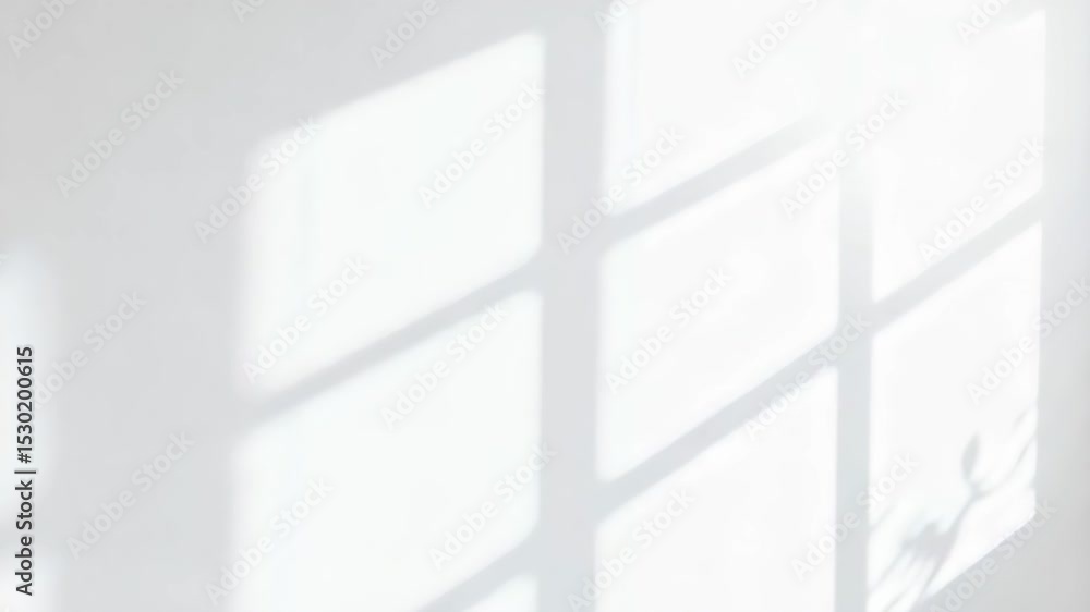 Poster abstract minimalist background featuring shadows cast by a window, creating geometric shapes on a br