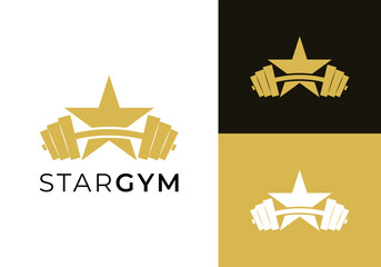 This is a star gym logo. This logo is suitable for gym, fitness, physical training and the likes.