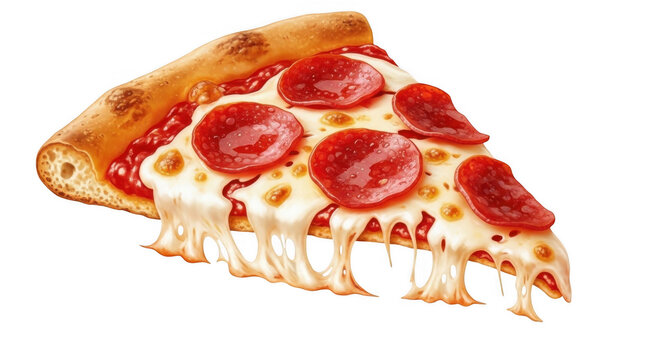 Appetizing Slice of Pepperoni Pizza PNG for Culinary Designs and Creations
