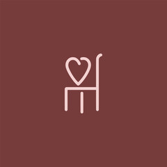 Heart chair logo for therapy business in warm and caring design.