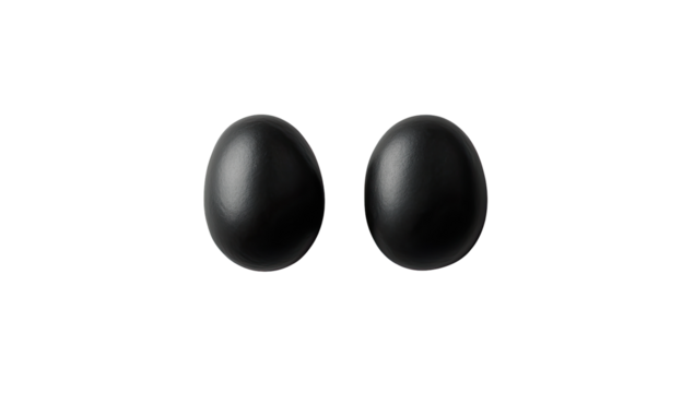 Pair of glossy black ovals