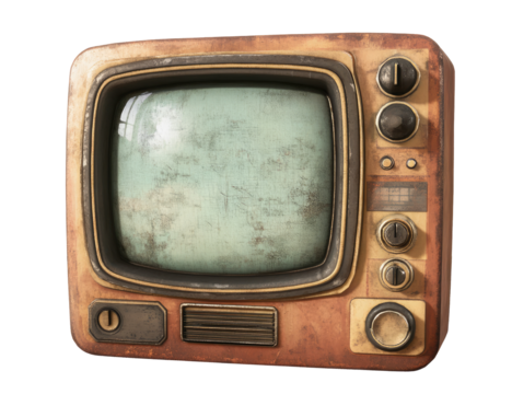 Vintage, aged television set