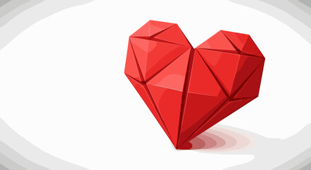 Red Love Polygon Art Romantic Passion Valentine Concept