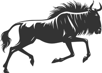 Wildebeest mammal animal vector drawing silhouette 