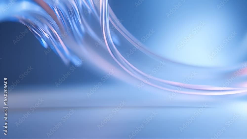 Poster abstract flowing lines on soft blue background with light streaks and smooth waves creates a futuris